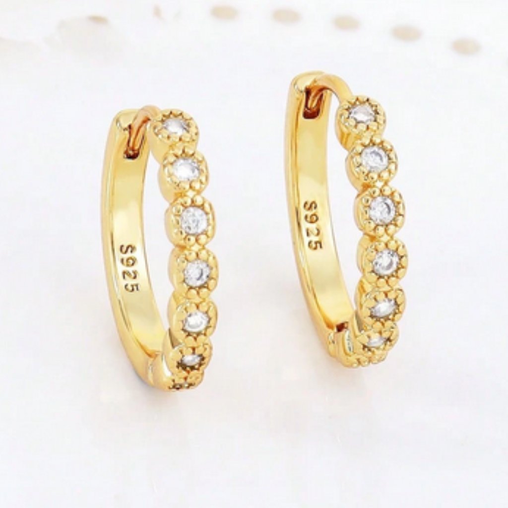 14k Gold Womens 1ct Diamond Small Hoop Earrings Ladies New 14 K Silver Jewelry